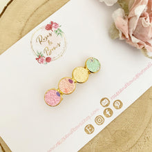 Load image into Gallery viewer, Rainbow and gold metal barrette hair clip
