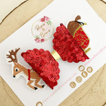 Load image into Gallery viewer, Christmas Sleigh Hair Bow Clip or Headband
