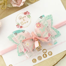 Load image into Gallery viewer, Camper Van Charm Glitter Bow Headband or Clip
