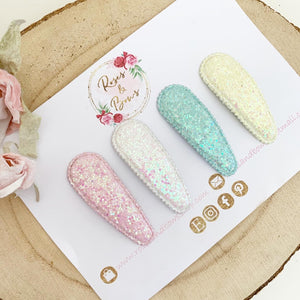 Glitter snap clip set