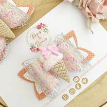 Load image into Gallery viewer, Pink Ice Cream Hair Bow Headband or Clip
