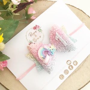 Birthday Hair Bow - Birthday Headband - Birthday Hair Clip