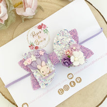 Load image into Gallery viewer, Easter Bunny Hot Air Balloon Hair Bow Headband or Clip
