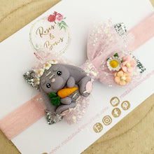 Load image into Gallery viewer, Easter Bunny Hair Bow Headband or Clip
