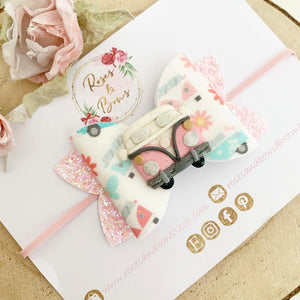 Campervan Bow Headband or Clip