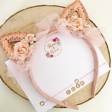 Load image into Gallery viewer, Blush cat ears headband
