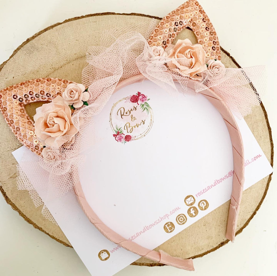 Blush cat ears headband