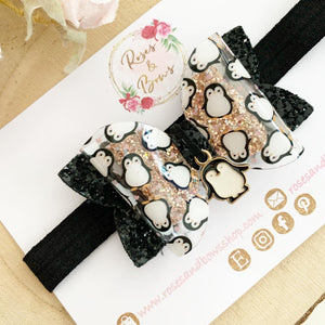 Penguin Hair Bow Headband or Clip