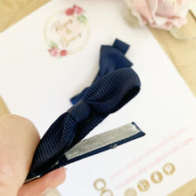 Load image into Gallery viewer, Navy Blue School Small Hair Bow Clip Set
