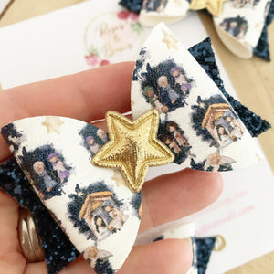 Nativity Hair Bow Headband or Clip