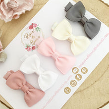 Load image into Gallery viewer, Muted neutrals Small Hair Bow Clip Set
