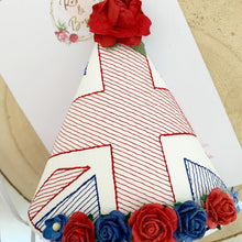 Load image into Gallery viewer, Jubilee party hat - Union Jack party hat - cake smash prop - birthday accessory
