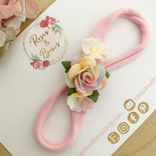 Load image into Gallery viewer, Pastel Rainbow rose flower headband
