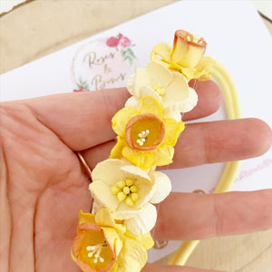 Daffodil nylon headband - Flower Crown Headband