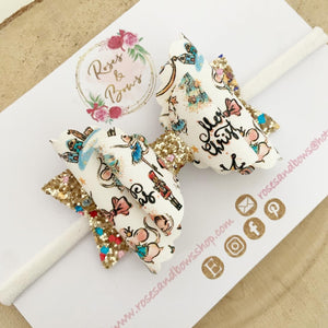 Christmas Nutcracker Hair Bow Headband or Clip