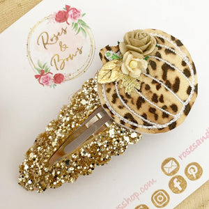 Autumn Squirrel Hair Bow Headband or Clip