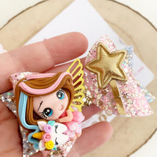 Load image into Gallery viewer, Tooth Fairy Glitter Hair Bow Headband or Clip
