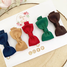 Load image into Gallery viewer, Autumn colours ribbon Small Hair Bow Clip Set
