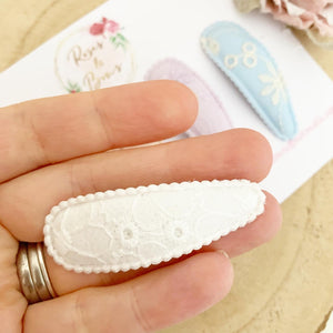 Pastel Broderie Snap Clip Set