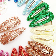 Load image into Gallery viewer, Glitter Snap Clip Pair - Glitter Clips Set of 2
