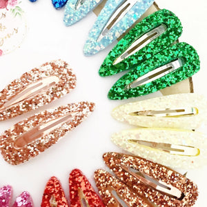 Glitter Snap Clip Pair - Glitter Clips Set of 2