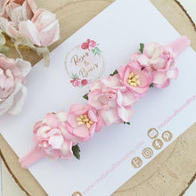 Load image into Gallery viewer, Pink flower crown headband
