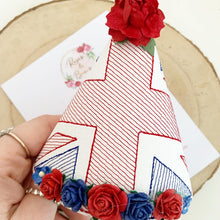 Load image into Gallery viewer, Jubilee party hat - Union Jack party hat - cake smash prop - birthday accessory
