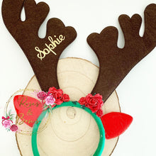 Load image into Gallery viewer, Personalised Name Antler Headband
