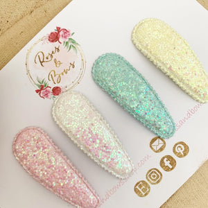 Glitter snap clip set