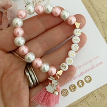 Load image into Gallery viewer, Girls Personalised Easter Bunny Bracelet
