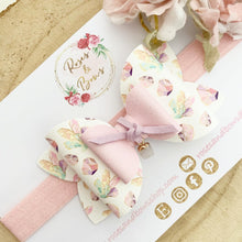 Load image into Gallery viewer, Pink Crystal Hair Bow Headband or Clip

