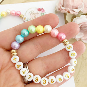 Girls Safety Phone Number Bracelet