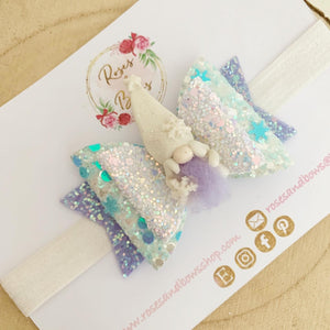 Christmas gnome Hair Bow Clip or Headband
