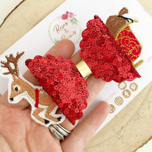 Load image into Gallery viewer, Christmas Sleigh Hair Bow Clip or Headband
