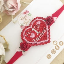 Load image into Gallery viewer, First Valentine’s Headband - 1st Valentine’s Day Headband
