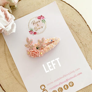 Dainty Blush Reindeer Snap Clip