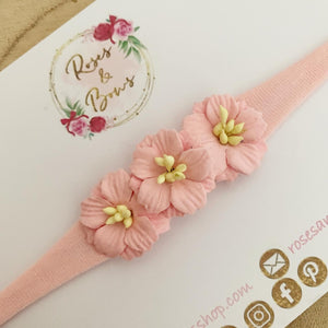 Pink blossom flower headband