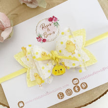 Load image into Gallery viewer, Easter Chick Transparent Charm Hair Bow Headband or Clip
