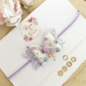 umbrella Glitter Hair Bow Headband or Clip
