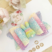 Load image into Gallery viewer, Rainbow Bunny Hair Bow Headband or Clip
