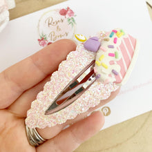 Load image into Gallery viewer, Birthday Cake Glitter large snap clip
