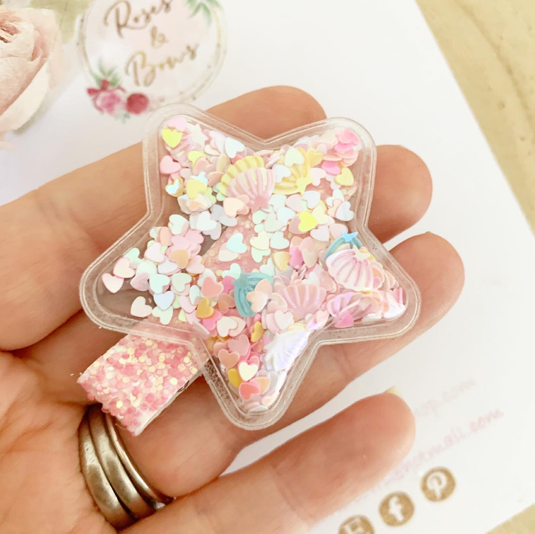 Shaker sequin star hair clip