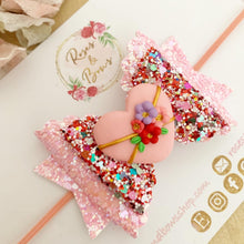 Load image into Gallery viewer, Valentine’s Heart Hair Bow Headband or Clip
