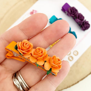 Bright Rose Clips or Clip Set