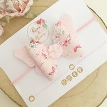 Load image into Gallery viewer, Butterfly floral Hair Bow Headband or Clip
