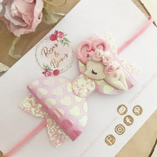 Load image into Gallery viewer, Valentine’s Deer Hair Bow Headband or Clip
