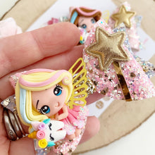 Load image into Gallery viewer, Tooth Fairy Glitter Hair Bow Headband or Clip
