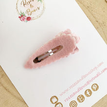 Load image into Gallery viewer, Pink lace glitter flower clip - fringe clip
