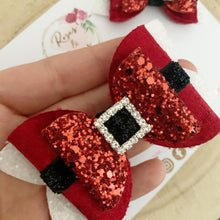 Load image into Gallery viewer, Red Santa Claus Buckle Hair Bow Headband or Clip

