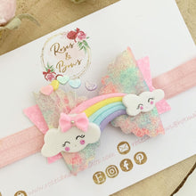 Load image into Gallery viewer, Rainbow Hair Bow Headband or Clip
